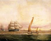 Two American Naval Vessels Entering Harbor - 詹姆斯·E·巴特斯沃思